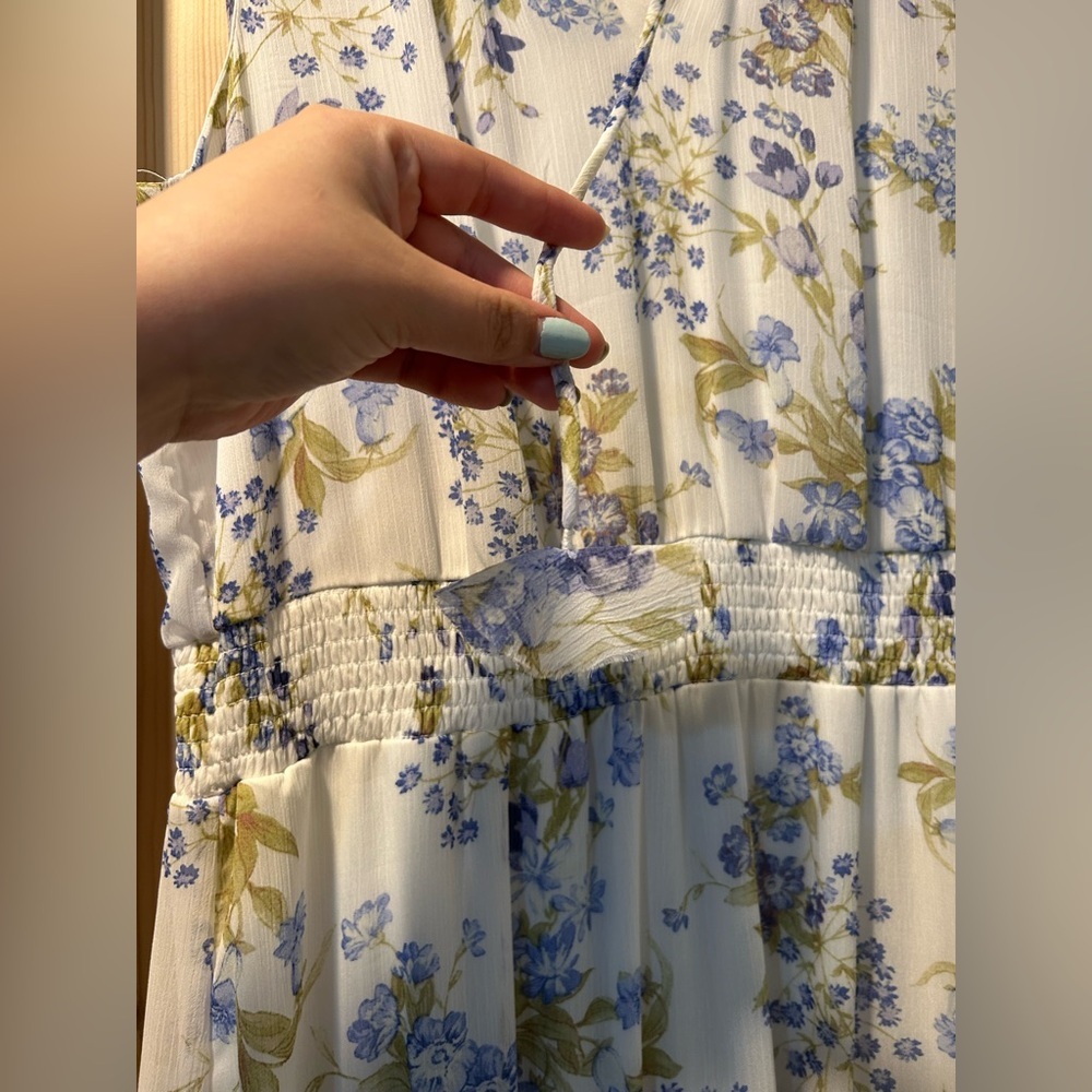 1. State White and Blue Floral Dress - Picture 5 of 6